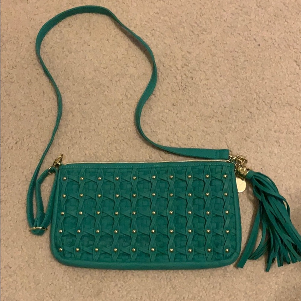 Green large clutch or crossbody bag
